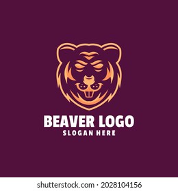 beaver angry cartoon logo vector