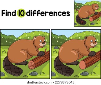 Beaver Animal Find The Differences