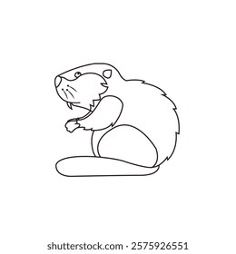 Beaver animal symbol sign icon vector illustration