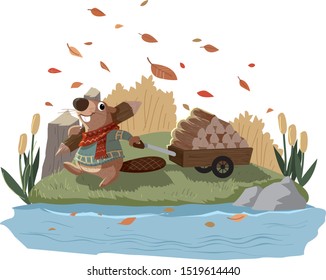 Beaver Autumn Fun - Animals Seasonal Set