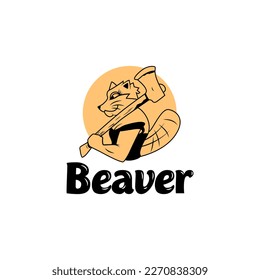 beaver beauty mascot vector download