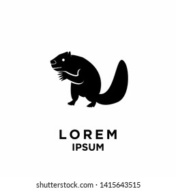 beaver black silhouette logo icon design vector illustration
