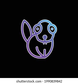Beaver blue gradient vector icon