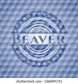 Beaver blue polygonal badge.