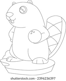 Beaver Bowling Bowling ball Sports Animal Vector Graphic Art Illustration
