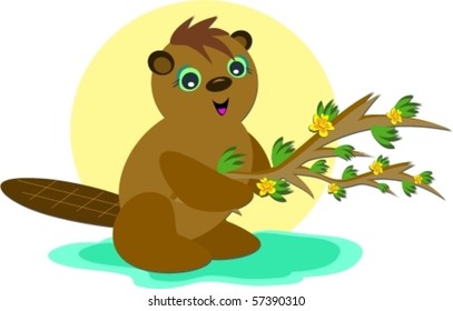 Beaver with a Branch Vector