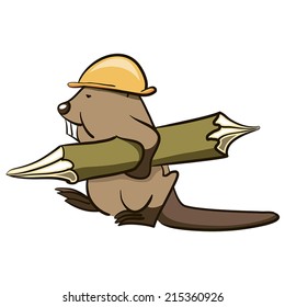 Beaver Builder carries a wooden log