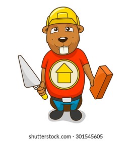 Beaver builder vector illustration