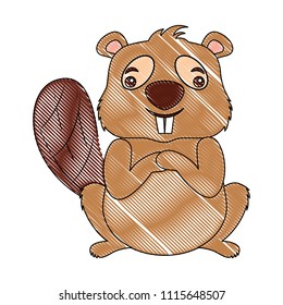 beaver of canada isolated icon