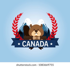 beaver canadian animal scene