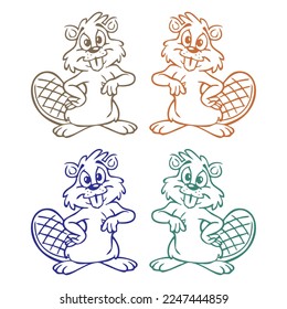 Beaver Cartoon Character Vector Illustration. Beaver Wild Animal
