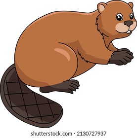 Beaver Cartoon Colored Clipart Illustration