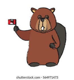 beaver cartoon icon