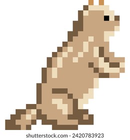 Beaver cartoon icon in pixel style
