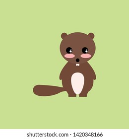 Beaver, cartoon, illustration, animal color icon