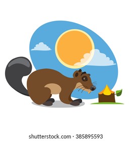 Beaver in cartoon style.