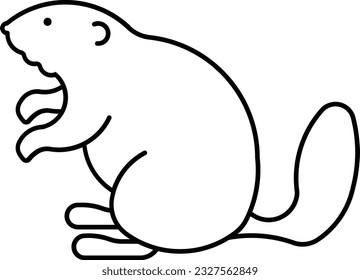 beaver castor binatang mammal animal Outline