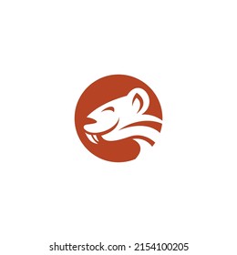 Beaver Character Logo Simple Design