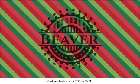 Beaver christmas emblem.