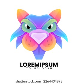 beaver colorful gradient logo design 