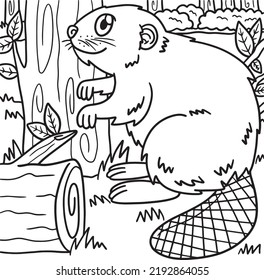 Beaver Coloring Page for Kids