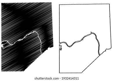 Beaver County, Commonwealth of Pennsylvania (U.S. county, United States of America) map vector illustration, scribble sketch Beaver map