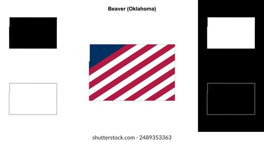 Beaver County (Oklahoma) outline map set