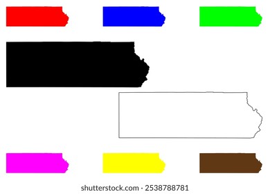 Beaver County, Estado de Utah (EUA, Estados Unidos da América, EUA, EUA) mapa ilustração vetorial, esboço de rabisco Mapa do castor