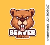 Beaver Creative Cartoon Mascot Logo Design