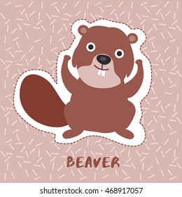 Beaver : Cute Animal Set :  Vector Illustration