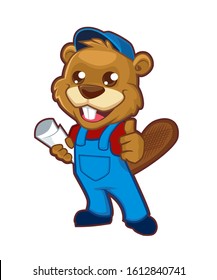 Beaver cute cartoon in vector