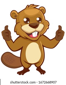 Beaver Cute Mascot Cartoon Vector Stock Vector (Royalty Free ...