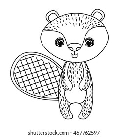beaver cute wildlife icon vector isolated graphic