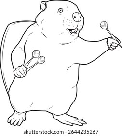 Beaver Darts Dart Animal Vector Graphic Art Illustration