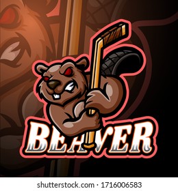Beaver esport logo mascot design