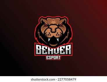 beaver esport logo mascot design