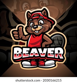 Beaver esport mascot logo design