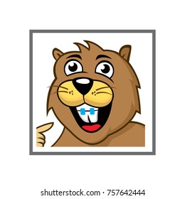 Beaver face with Brace in their Teeth