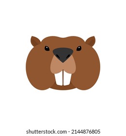 Beaver face icon isolated. Beaver head Vector illustration