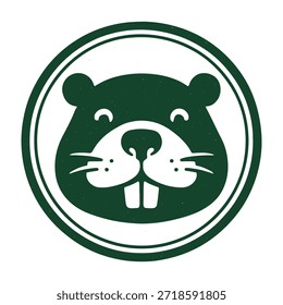 Vector del sello del logotipo de la cara del castor en el fondo blanco
Icono de sello de Vector