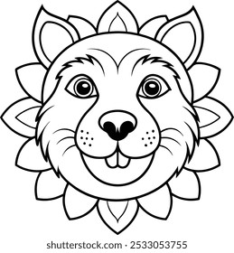 Beaver Face with Simple Mandala Design on the Tail | Charming Animal Mandala Art

