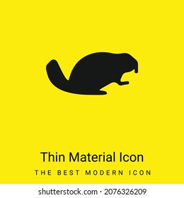 Beaver Facing Right minimal bright yellow material icon