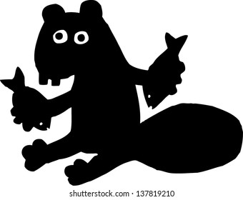 Beaver With Fish