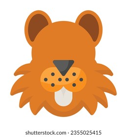 Icono plano del castor. Perfecto para diseño gráfico, móvil, interfaz de usuario y maestras web