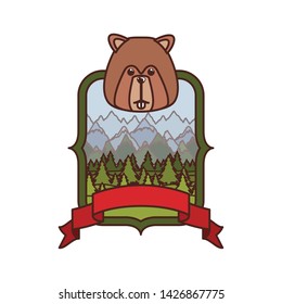 Beaver forest animal of canada design