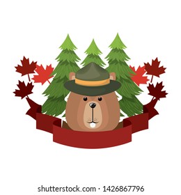 Beaver forest animal of canada design