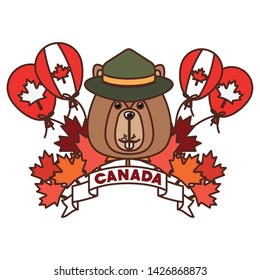Beaver forest animal of canada design