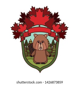 Beaver forest animal of canada design
