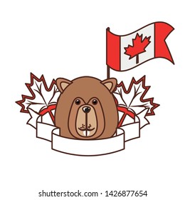 Beaver forest animal of canada design