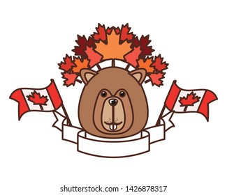 Beaver forest animal of canada design